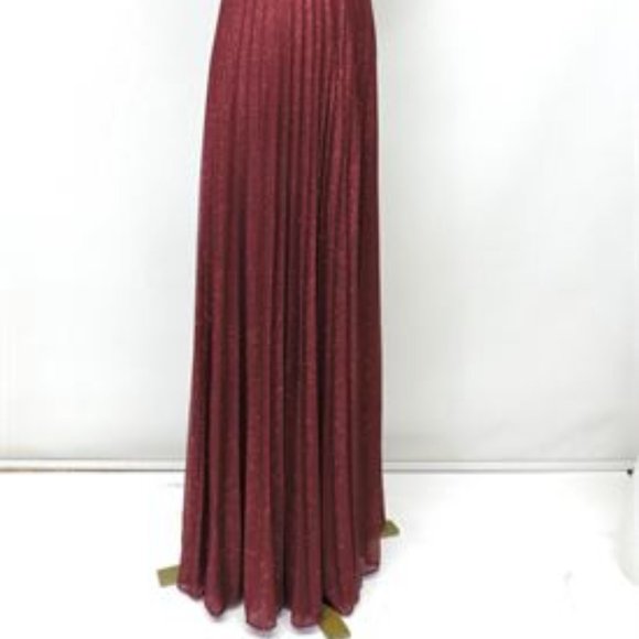 Laura Petites Long Sleeveless Burgundy Dress - Size 6 - Picture 4 of 8